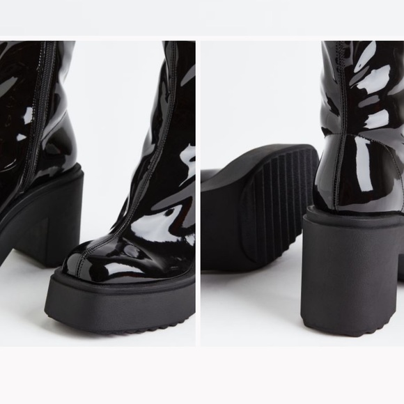 BRAND NEW patent faux leather platform boots - Picture 12 of 13